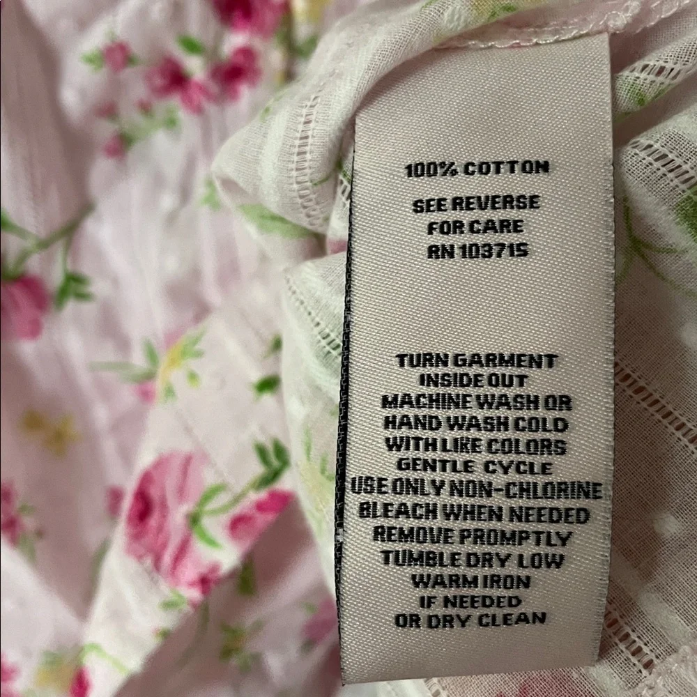 Nanette Lepore Pink Floral Button-Up Blouse L New - Picture 4 of 5